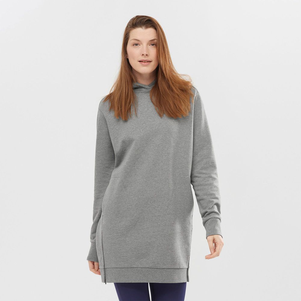 SALOMON OUTLIFE DRESS W Philippines - Women's Hoodie - Mid Grey | 428690-DUV